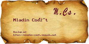 Mladin Csát névjegykártya